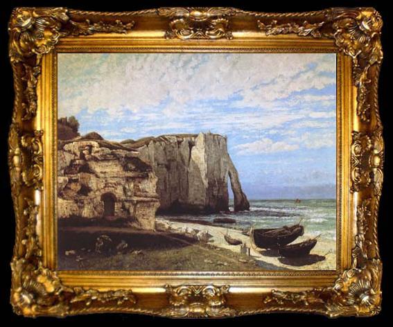 framed  Gustave Courbet The Cliff at Etretat after the Storm (mk09), ta009-2
